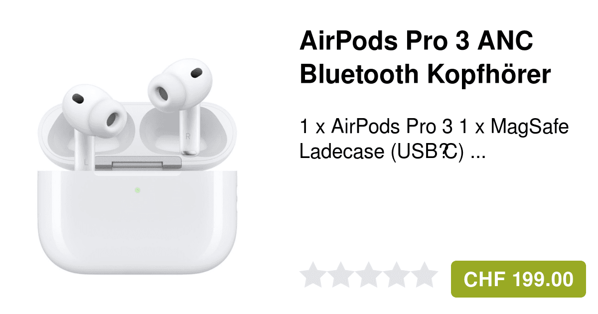 Apple AirPods Pro 3 ANC Kopfhörer (Weiss)